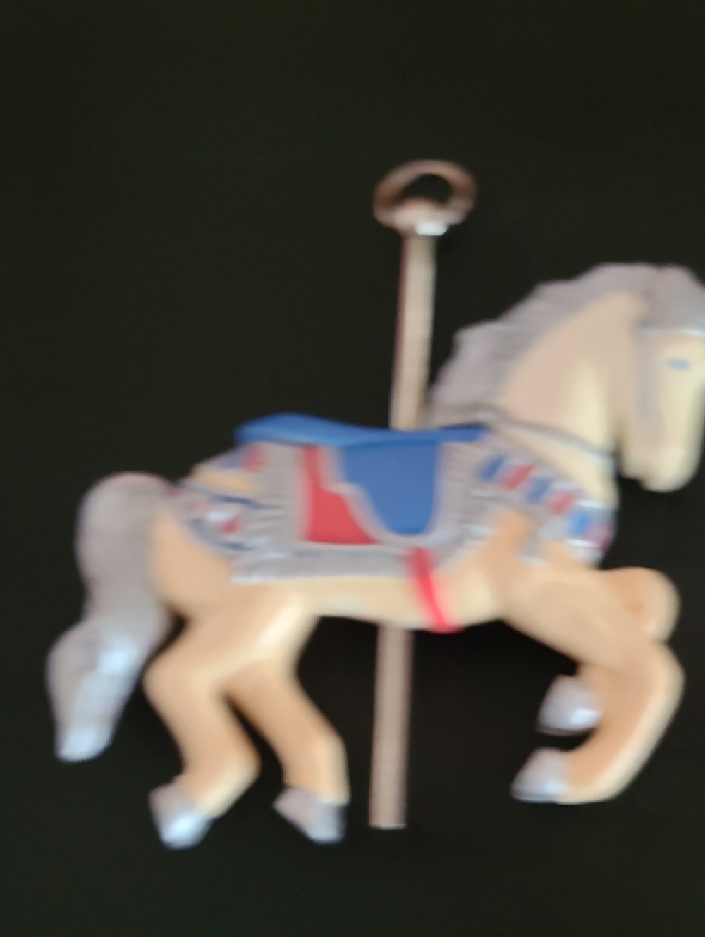 Source Unknown Carousel Horse Figure - Blue, Red, Silver Accents